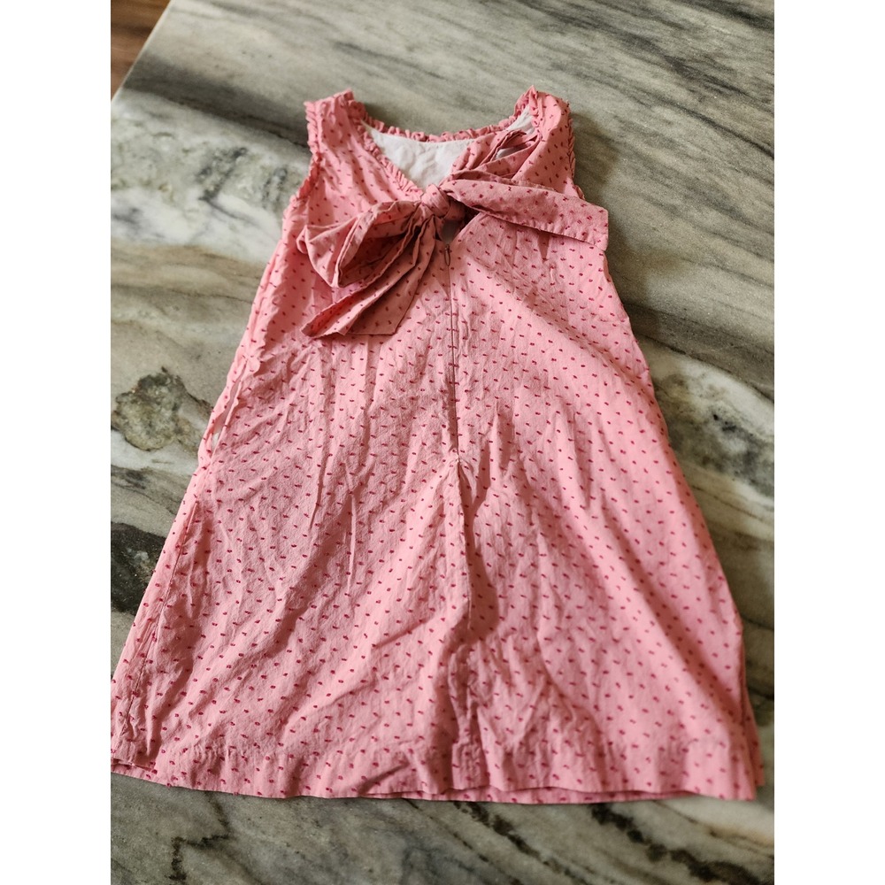 Gabby Girls Pink Swiss Dot Sleeveless Bow Back Dress Size 12